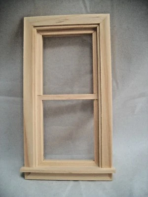 WINDOW 2-9/15x5-1/16" Traditional non-working dollhouse 1:12 scale wood.5032 - Image 1 of 2