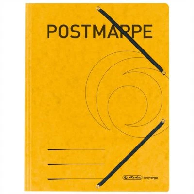 HERLITZ Gummizugmappe A4 Postmappe Karton gelb