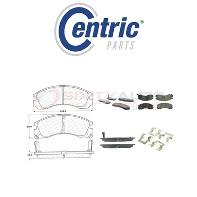 Centric Semi Metallic Brake Pads w Shim for 1992-2000 Mitsubishi Eclipse ig — 第 1/4 张图片
