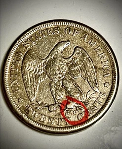 *1875 CC escaso circulado en estado bastante bueno Carson City ¡¡¡pieza de veinte centavos!!! ¡DE COLECCIÓN!! - Imagen 1 de 6