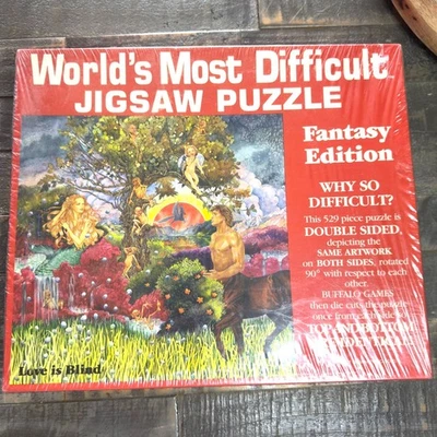 World's Most Difficult Jigsaw Puzzle Fantasy Edition 529 Pc Double Sided Sealed - Image 1 of 3