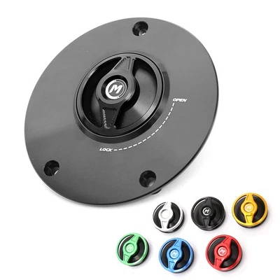 Tapa de combustible negra REVO para motocicleta sin llave para Kawasaki ER-6N 06-16 15 14 13 12 11 Foto 1 de 4