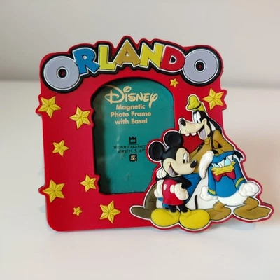 Walt Disney World Orlando Photo Frame Fridge Magnet Donald, Mickey & Goofy - Image 1 of 4