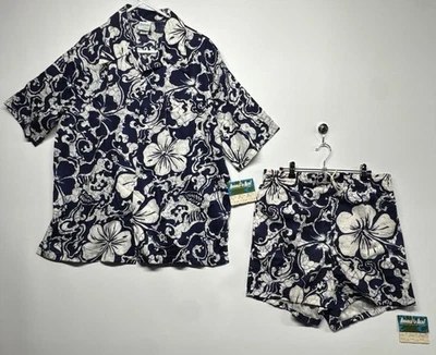 Conjunto de Camisa y Pantalones Cortos Jantzen Kona Kai Aloha Vintage Años 70 Deadstock Nuevo con Etiquetas XL EE. UU. Foto 1 de 4