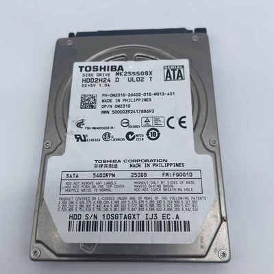 Toshiba MK2555GSX 250GB,Internal,5400RPM,2.5" (HDD2H24) HDD - Image 1 of 4