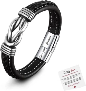 To My Man, Infinity Lederarmband Ehemann Geschenke von Wifei Love You Forever a - Bild 1 von 12