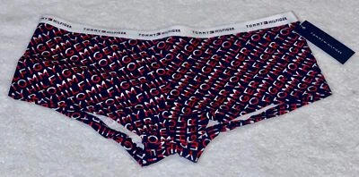 TOMMY HILFIGER Clásico Algodón Logo Azul Marino Blanco Niño Pantalones Cortos Mujer Talla M 6 Foto 1 de 4