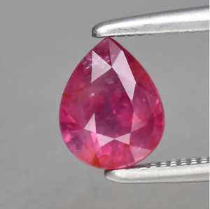 0.79ct 6.6x5.2mm Pear Purplish Pink Sapphire Mozambique Unheated   #Tg14