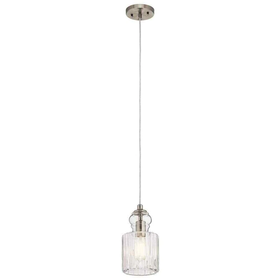 Kichler Lighting 43957NI Riviera Mini Pendant Light Brushed Nickel