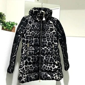 UNUSED MONCLER Torcette Leopard Puffer Coat Jacket Gray - Picture 1 of 8