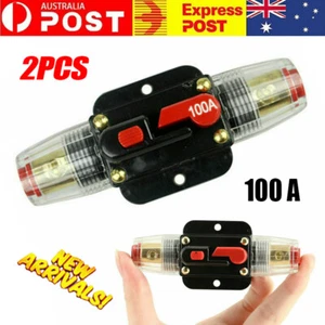 2x 100A AMP Circuit Breaker Car Marine Inline Replace Fuse 12V 24V Stereo Audio - Picture 1 of 7