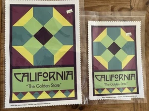 NIB CALIFORNIA THE GOLDEN STATE OLDEN AMERICAN ANTIQUE 2 QUILT BLKS 8"x12", 6"x9 - Picture 1 of 2