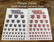 Transformers Stickers Transfer Decals - Silver Border- Premium Quality