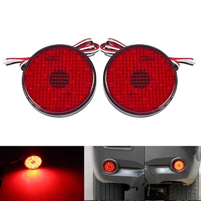 2 Red Lens 24 LED Bumper Reflector Stop Brake Light For 2008-2013 Toyota Sequoia - Image 1 of 4