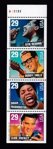 1993 American Music Elvis, Buddy Holly Sc 2737b MNH unbound pane plate no. 22222 - Picture 1 of 1