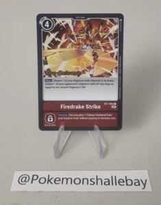 Firedrake Strike BT7-093 U Pre-Release *NM* Digimon Card - Picture 1 of 4