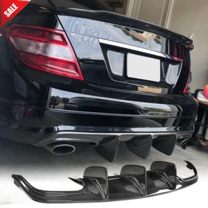 Real Carbon Rear Bumper Diffuser Lip For Mercedes Benz W204 C63 2009-2011 - Picture 1 of 12