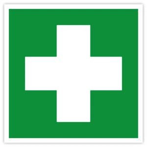Sticker rescue sign "first aid" cross film ISO 7010 E003 | 5-40 cm - Picture 1 of 1