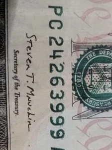 $10 2017A ERROR Over Inked BOTH Serial Numbers & Ink Transfer Reverse (Lot4055) - Picture 1 of 20