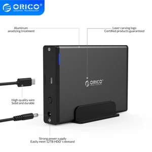 ORICO 3.5'' HDD Enclosure USB-C Type-C Hard Drive Enclosure for 3.5 HDD SSD 16TB - Picture 1 of 10