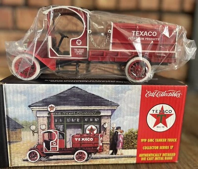 *NIB* Texaco 1919 GMC Tanker Truck Diecast Metal Bank Series 17 Ertl 19542V - Image 1 of 4