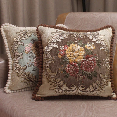 CURCYA Luxury Chenille Cushion Cover Jacquard European Sofa Decor Pillow Covers - Image 1 of 4