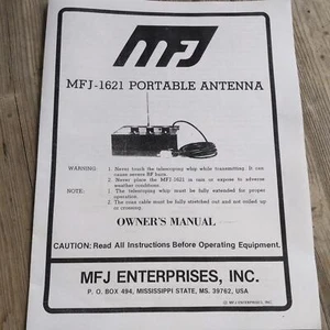 MFJ-1621 Portable Antenna Owner's Manual/Schematic - Picture 1 of 1