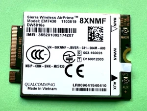 MDM DW5816e Sierra Wireless AirPrime EM7430 LTE WWAN 4G DW5816e 8XNMF wie neu. - Bild 1 von 2