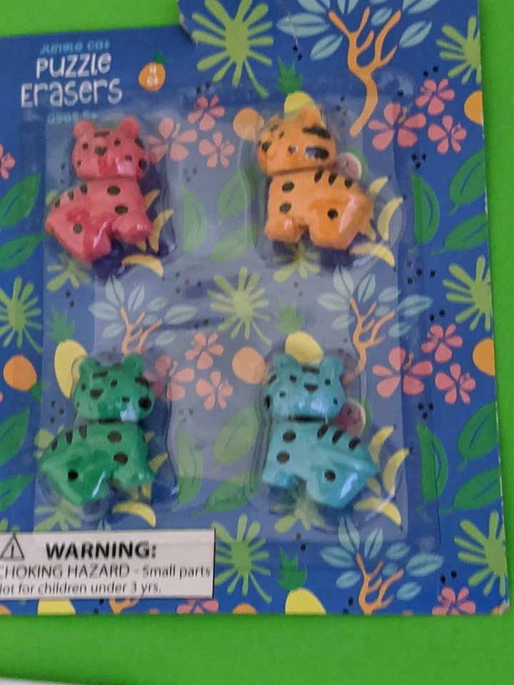 Gomas de borrar rompecabezas Jungle Cat Tiger 4 nuevas Foto 1 de 4
