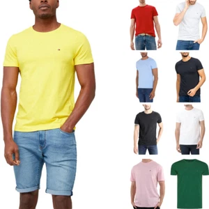 Tommy Hilfiger 10839 Mens T Shirts Round Neck Half Sleeve Casual Tee New S-2XL - Picture 1 of 33