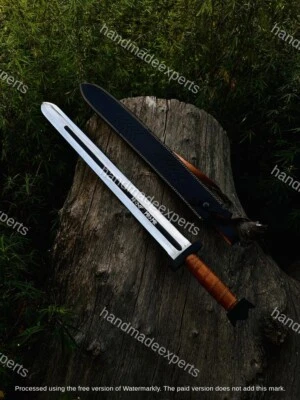 定制手工碳钢挪威维京瓦尔哈拉剑带废墟语言 — 第 1/4 张图片