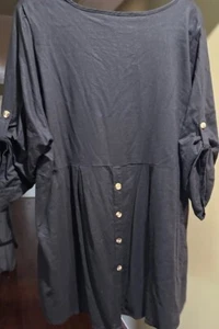 Sara Plus Size 20 Hi Low Black Tunic Top NWOT - Picture 1 of 4