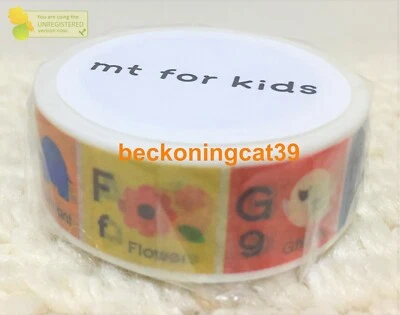 KAMOI mt para niños alfabeto Washi cinta adhesiva comida animal regalo HECHO EN JAPÓN Foto 1 de 3