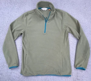 Orvis Sweatshirt Womens Medium Green 1/4 Zip Microgrid Waffle Knit Fleece - Picture 1 of 16
