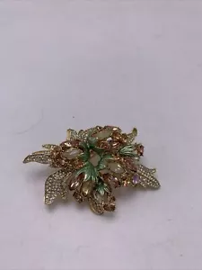 35 $ Anne Klein goldfarbene Blume Cluster Brosche Anstecknadel A6 - Bild 1 von 10