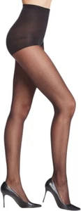 Hue Women's Herringbone Sheer Control Top Pantyhose  Sz 1 Made In USA - Picture 1 of 4