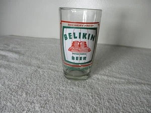 Vintage 5" Belikin Maya Tempel Brauerei frisches Bier Glas Belize Brauen - Bild 1 von 7