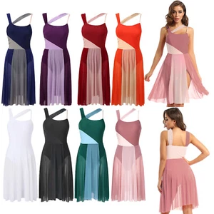 Damen Kleid Bodysuit Tanzbekleidung Trikot Kleider Zeitgenössisch Ärmellos Mesh - Picture 1 of 111