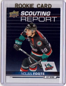 NOLAN FOOTE 18/19 Upper Deck CHL Rookie #SR-10 Scouting Report Lightning Draft - Picture 1 of 2