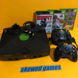 Original Xbox Console with 2 Controllers Games - Microsoft Bundle Lot - Picture 1 of 6