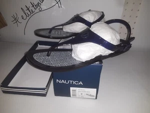 NAUTICA GUSTAVA JELLY STRAP SANDALS NAVY BOAT WOMEN'S SIZE 9 (shelf00T) - Picture 1 of 6