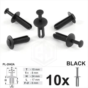 10x 6mm Push Fit Plastic Rivet Pin Clips Bumpers Interior Trim Panel for BMW - Picture 1 of 2