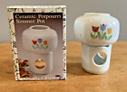 Pot en céramique florale Potpourri Simmer Pot quatre étoiles 1993 printemps Pâques 4 pouces grand décor