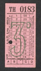 VINTAGE 1920s LONDON UNITED TRAMWAYS LTD. TRAM TICKET - CAMP COFFEE ADVERTISING - Foto 1 di 2