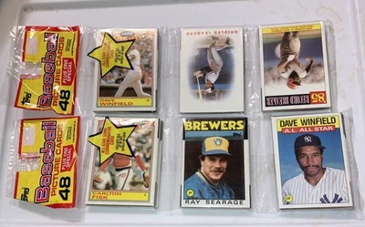 2 RACK PACKS 1986 TOPPS Baseball Dave Winfield Carlton Fisk New Sealed (3) - Image 1 of 2