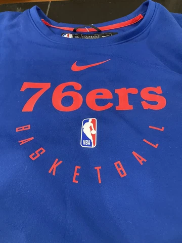 MENS NIKE THERMA PHILADELPHIA 76ERS SIXERS SWEATER  BLUE 2XL XXL NWT Cover