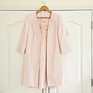 Jacques Vert Dress Jacket 16 Pink Mother Bride Groom Outfit Wedding Party Races - Picture 1 of 9