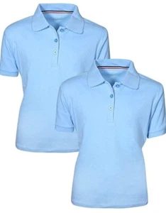 French Toast Girls 2-Pack Short Sleeve Interlock Polo - School Uniform LG 10/12 - Picture 1 of 5