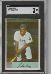 1954 Bowman Willie Mays #89, SGC 3 sehr guter Zustand - Bild 1 von 2