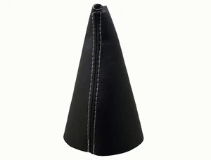 CITROEN C2 (2003-2009) Cuffia Leva Cambio 100% Vera Pelle - Cuciture Bianco - Picture 1 of 1